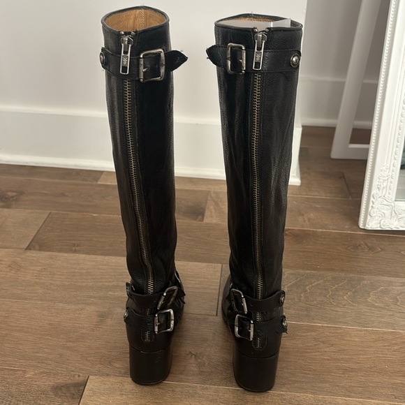 Black Leather Frye Tall Boots - Picture 4 of 7